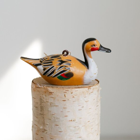 Vintage Fulvous Whistling Duck Ornament Hard Plastic Resin - Made in Hong Kong - Picture 5 of 7